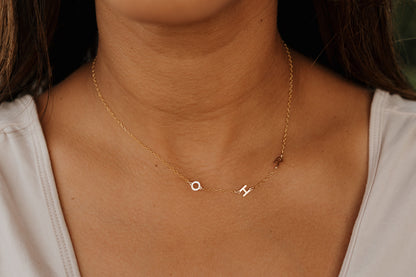 Tilted Initial Necklace