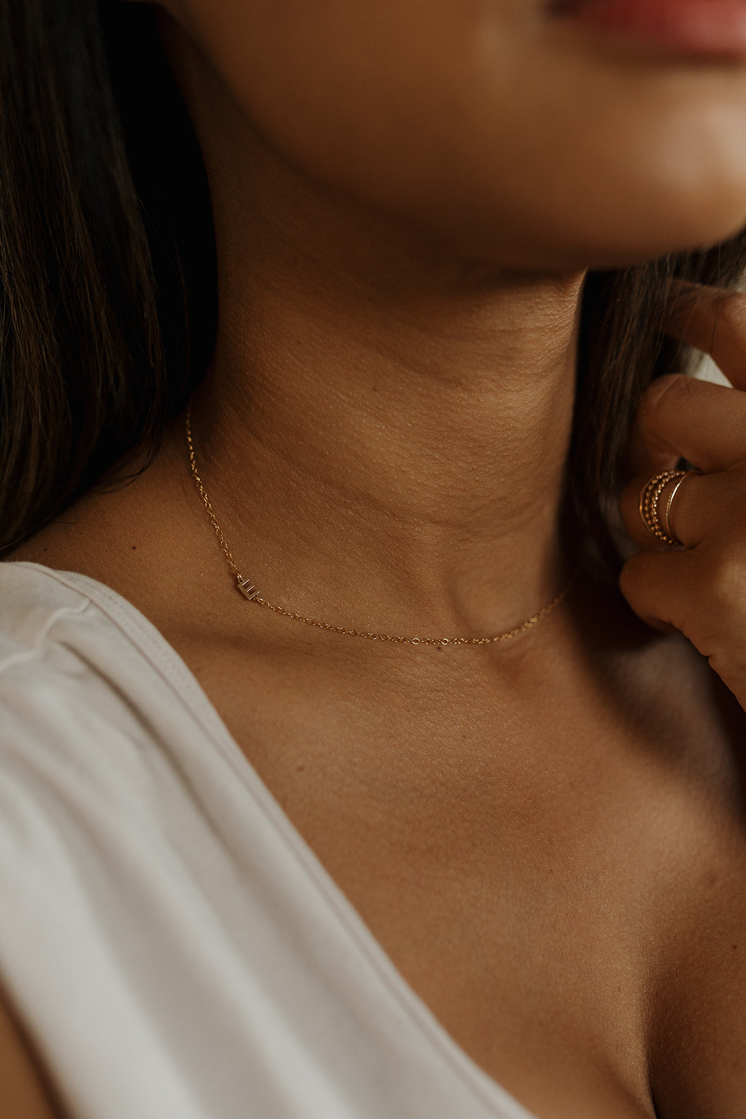 Tilted Initial Necklace