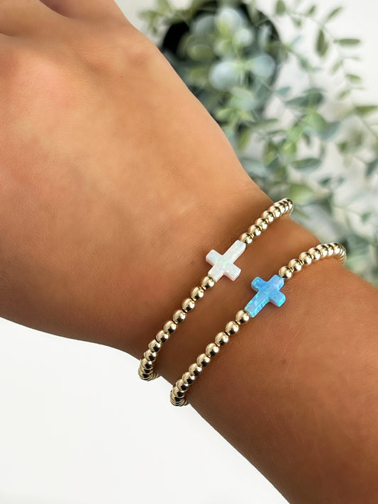 Opal Cross Bracelet