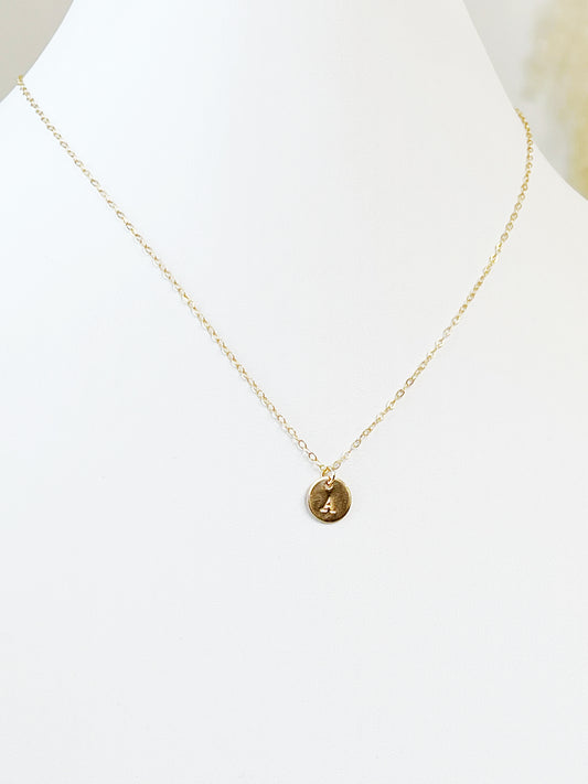 Small Hand stamped Initial Necklace