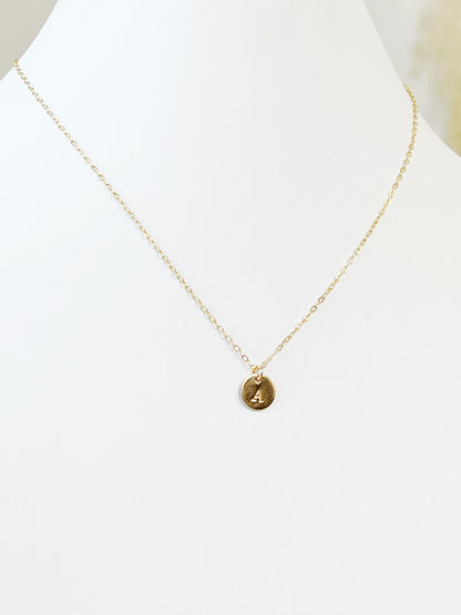 Small Hand stamped Initial Necklace